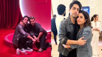 Karan Johar and Farah Khan with Aryan Khan